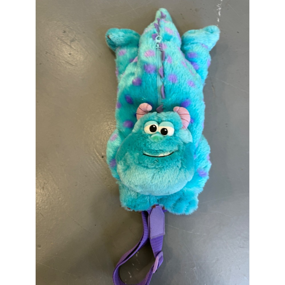 Disney Parks Monsters Inc Sulley Plush Backpack Crossbody Bag Turquoise Purple - Picture 2 of 5